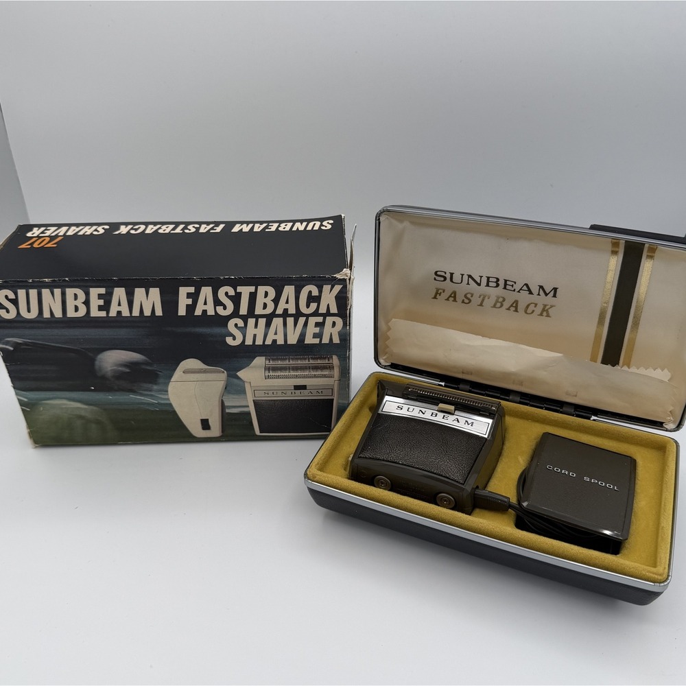 Vintage Sunbeam‎ Fastback 707 Electric Shaver Cord Spool Case Box